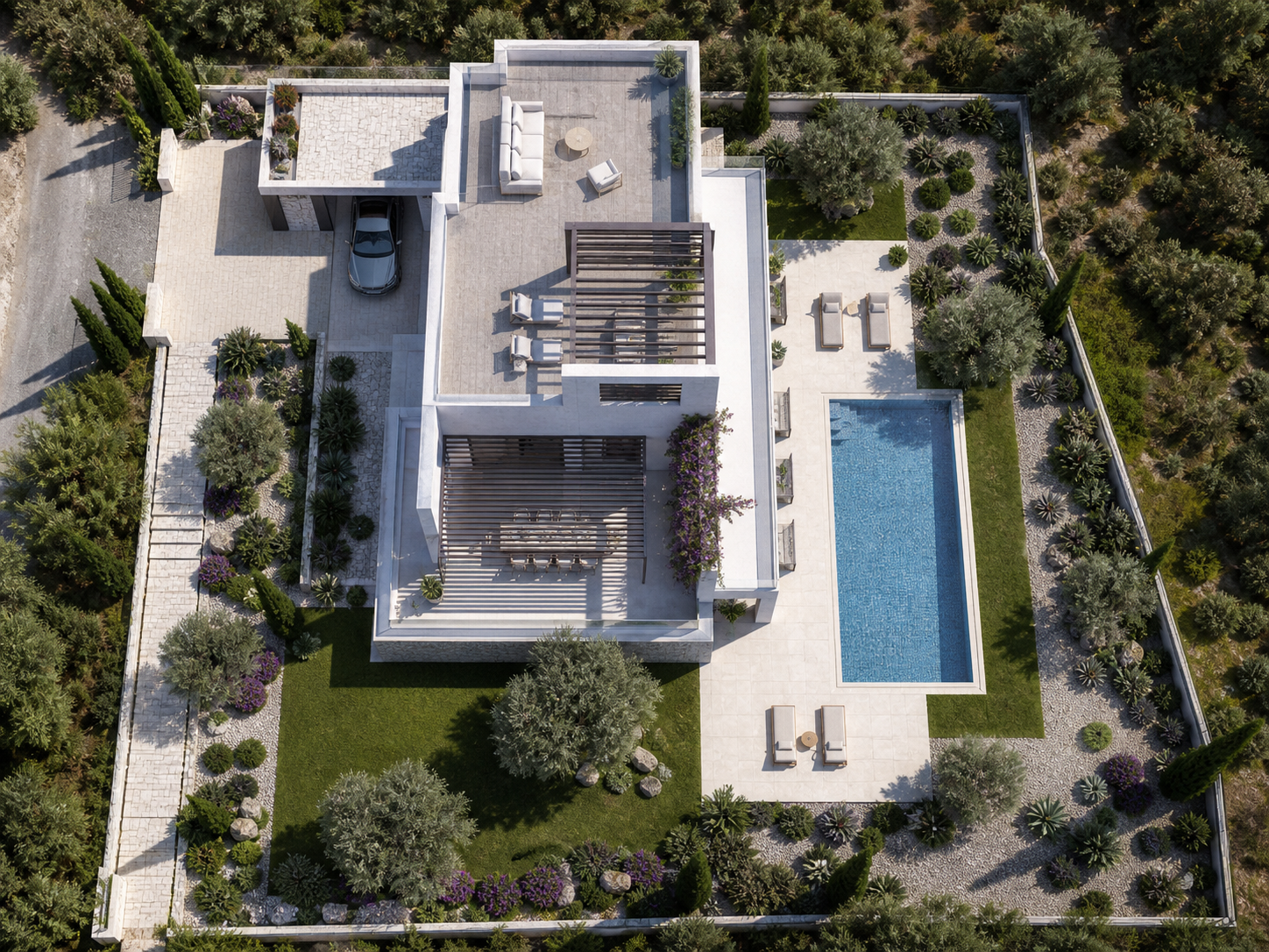 Villa Draufsicht Grundstück